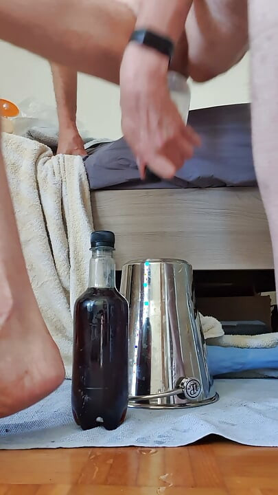 Full plastic bottle anal insertion video with cum,