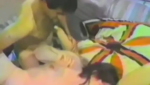 Two lucky brunettes get jerked off with dildos