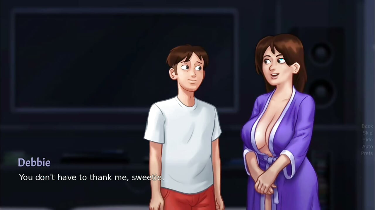 Big Ass Landlady Gives Blowjob and Footjob, He Cums on Her Ass - summertime saga gameplay part 2