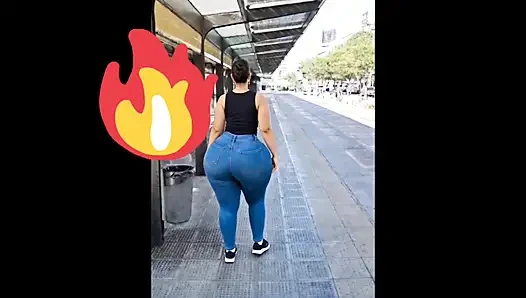 Big ass waiting for the bus