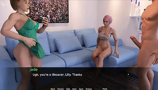 Stepsister And Girlfriend Having Threesome Fun With Jack Huge Cock