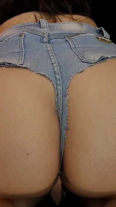 Hot ass in micro shorts without panties | Clip 2
