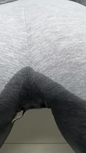 Captivating moment from "close-up squirt leggings in public bathroom!"