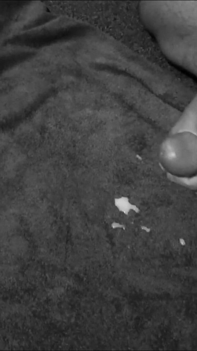 BW nice lubricated  mushroom head white dick stroked and ejaculating thick sperm onto a cum towel