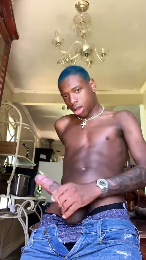 Hot Black Twink with Big Cock Josh Mandingo Bust Nutt