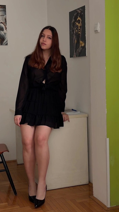 Your Classmate Gives You Heels JOI and Plays with Her Pussy