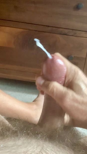 Jerking off and blowing a big load