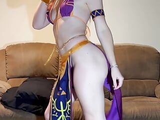 Demande personnalisée - Princesse Zelda, cosplay, bikini, danse sexy devant une fille promiscu