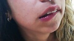 Latina teen sucks dick by a waterfall and gets a nice load