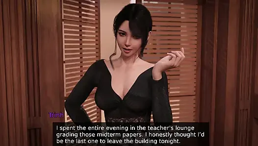 Pemandu sorak seksi membantu kepala sekolah tua yang terangsang untuk ejakulasi