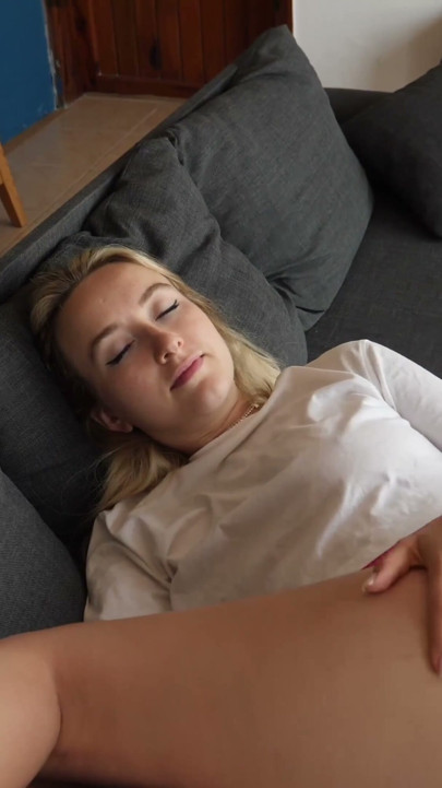 Stunning blonde teen Ann Joy gives me a blowjob in this homemade amateur porn video | Clip 1