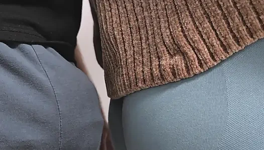 Soaked Pants on the Subway Train! Stranger Guy Rub His Dick and Ejaculate On Girl's Tights