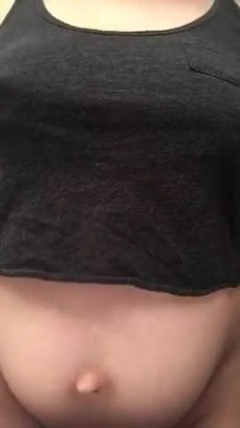 Sexy Pregnant Belly and Dark Nipples