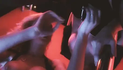 Uncontrolled Whores Scene 3: Blonde and Brunette Busty MILFs in Lingerie End up Sharing Semen After a Threesome