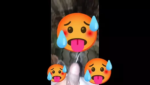 Masterbate in Jungle and cum on the leaf