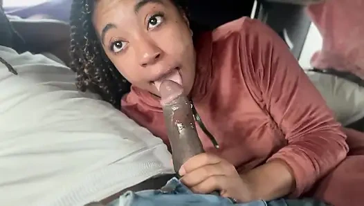 Fuck a Fan Pick Me up in His Truck Slurp on His Big Black Dick Like a Professional Street Hoe