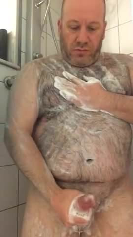 Bear Step DaddyHairy Shower & Cum