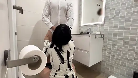 I tell the restaurant waiter that I'll wait for him in the bathroom to fuck him and give him a blowjob until he finishes cumming