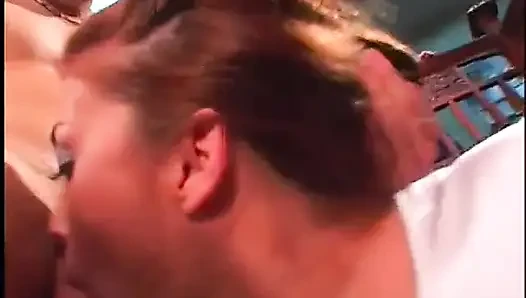 Two juicy lips sluts on campus blowing hot cock foursome and gets fucked