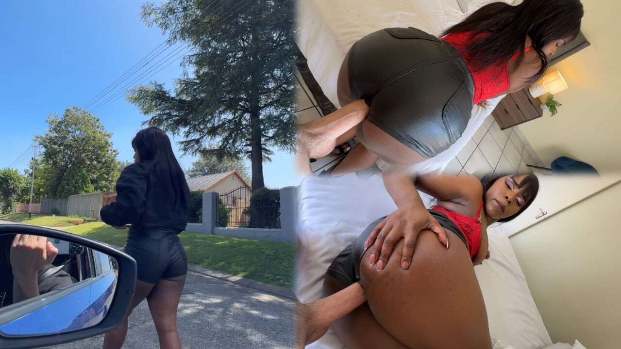Busted a Nut on a Thick Black Girls Leather Shorts