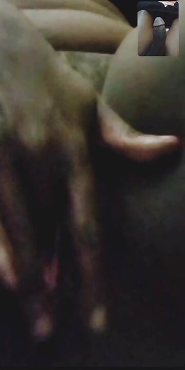 Horny Black Stepmmama Masturbating on Video Call with BBC Guy