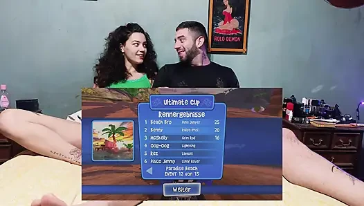 Gamer Girl Playing Racing Games Betting Everything (anal)