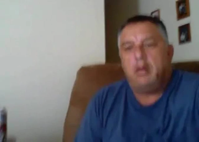 Hot daddy wanking on cauch