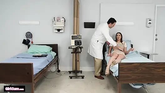 Skinny Cum Slut Can't Stop Spraying Her Doctor