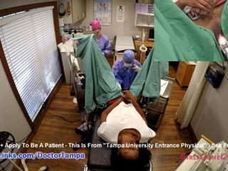 Nikki stars’ new student gyno exam by doctor from tampa on cam
