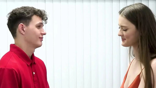 Innocent Skinny StepSister Gets Nailed By Her StepBro In The Therapist Office While She Watches Them
