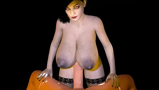 Alcina Dimitrescu Big Bouncing Boobjob Resident Evil Tits