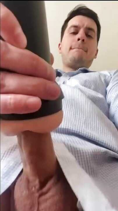 Horny Guy Gets Home From Work, Grabs His Fleshlight and Shoots His Load
