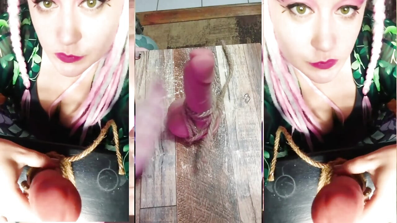 Tied up Cock and Balls JOI with Ball Punching