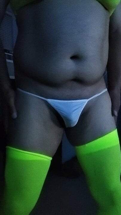 Handsome man in sexy panties