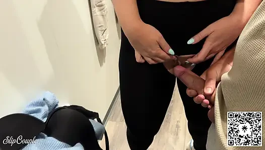 Risky Fitting Room Blowjob While Shopping - She Swallowed Every Drop!