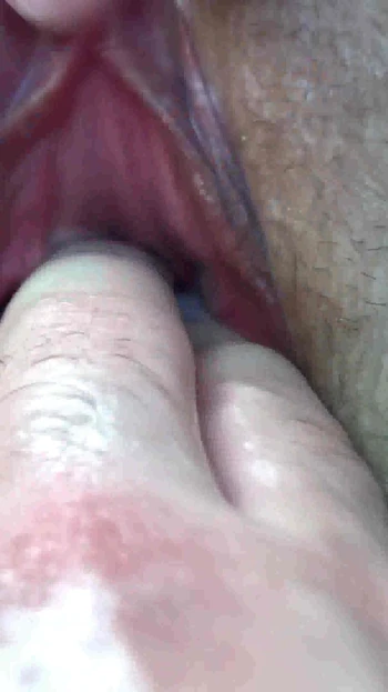 Key moment from "Clit Masturbation with Dick. Pussy Fuck. Cum inside of the Vagina. Creampie and Fisting. Female Orgasm."