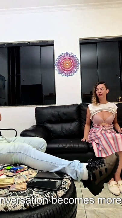 The religious woman putting up her pussy as collateral for the loan. | Clip 1