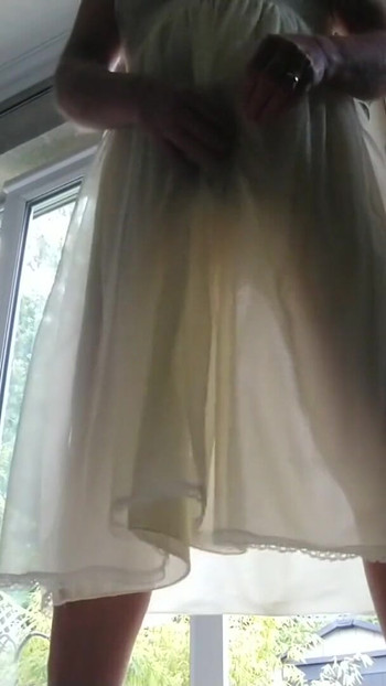 Unforgettable moment from "I just love the feel of sexy soft nylon in the morning"