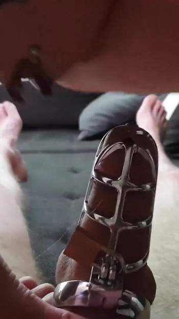 Emotional moment from "Chastity tease with Melody Pleasure and Cheffie Shot"
