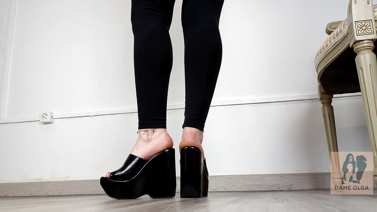 Shoe Collection MILF Y2k Black Patent Wedges - Dame Olga