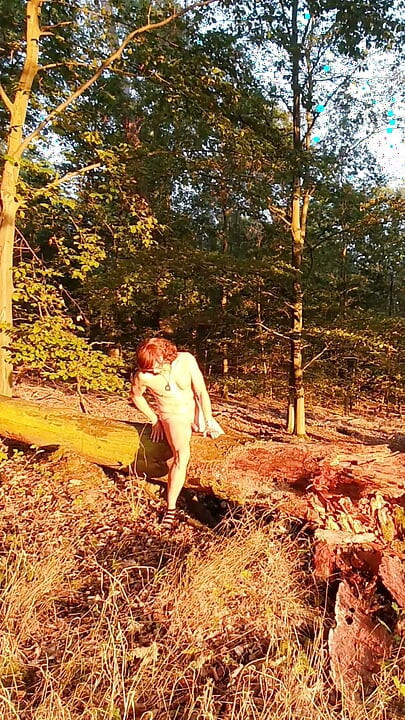 Naked in the evening sun