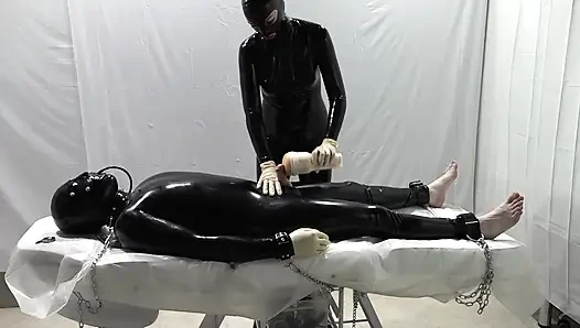 Mrs. Dominatrix and her experiments on a slave.