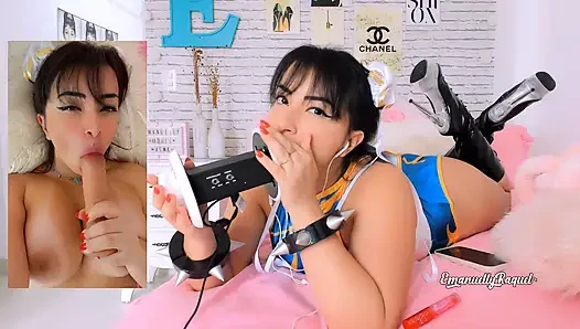 ASMR PORN INTENSE CHUN LI COSPLAY EMANUELLY RAQUEL EAR LICKING AHEGAO BLOWJOB AND TITSFUCK