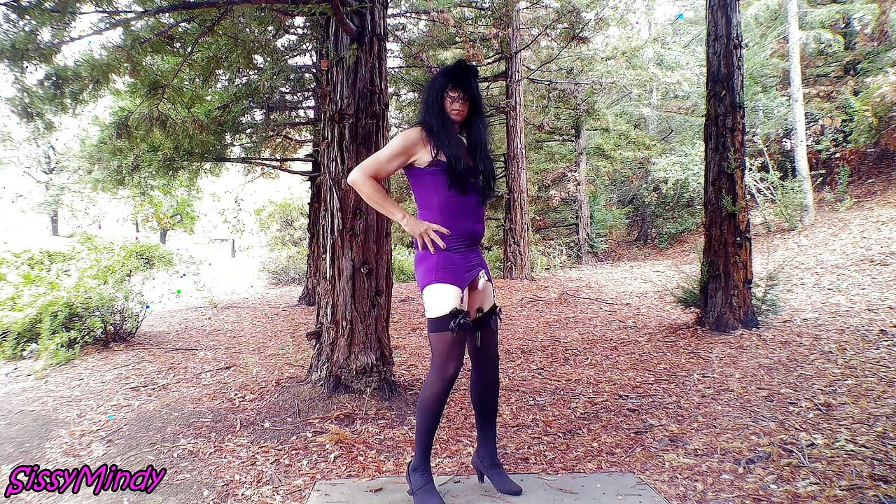 SissyMindy Striptease in the trees