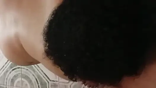 I suck my husband's cock, I give him oral sex in the living room