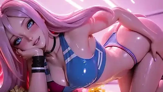 Anime-mädchen in provokativer dessous necken SFW SET 10