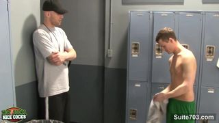 Naughty jocks fucking in locker room