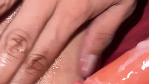 Late night husband watching me masturbate