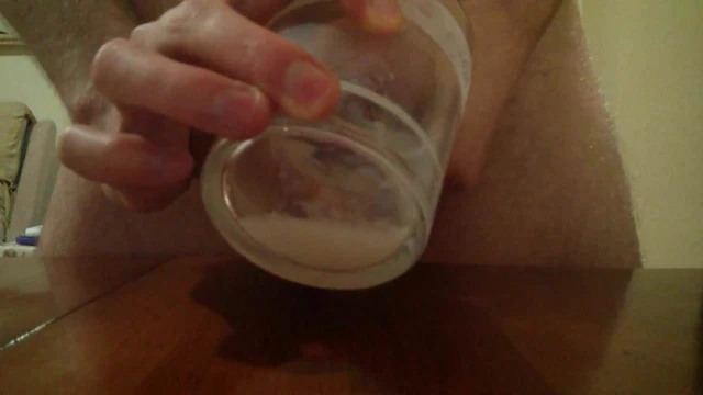 Big cumshot in a glass