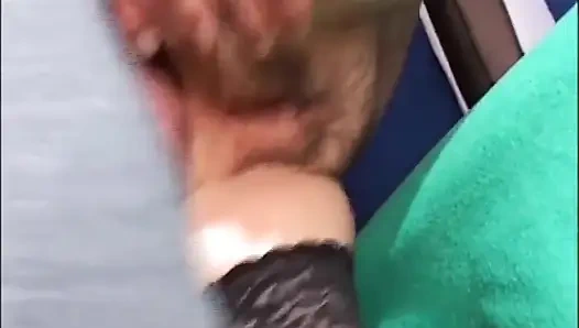 Red hair milf fucking on the power table...cum in mouth